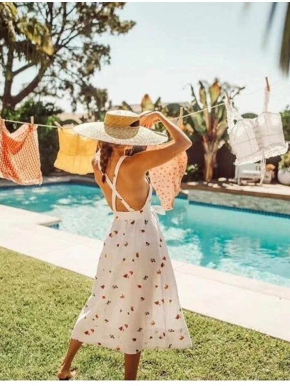 REFORMATION Fruit Loops Print Cruise Square Neck Belted Linen Sun-Dress 2 = XS - Picture 2 of 11